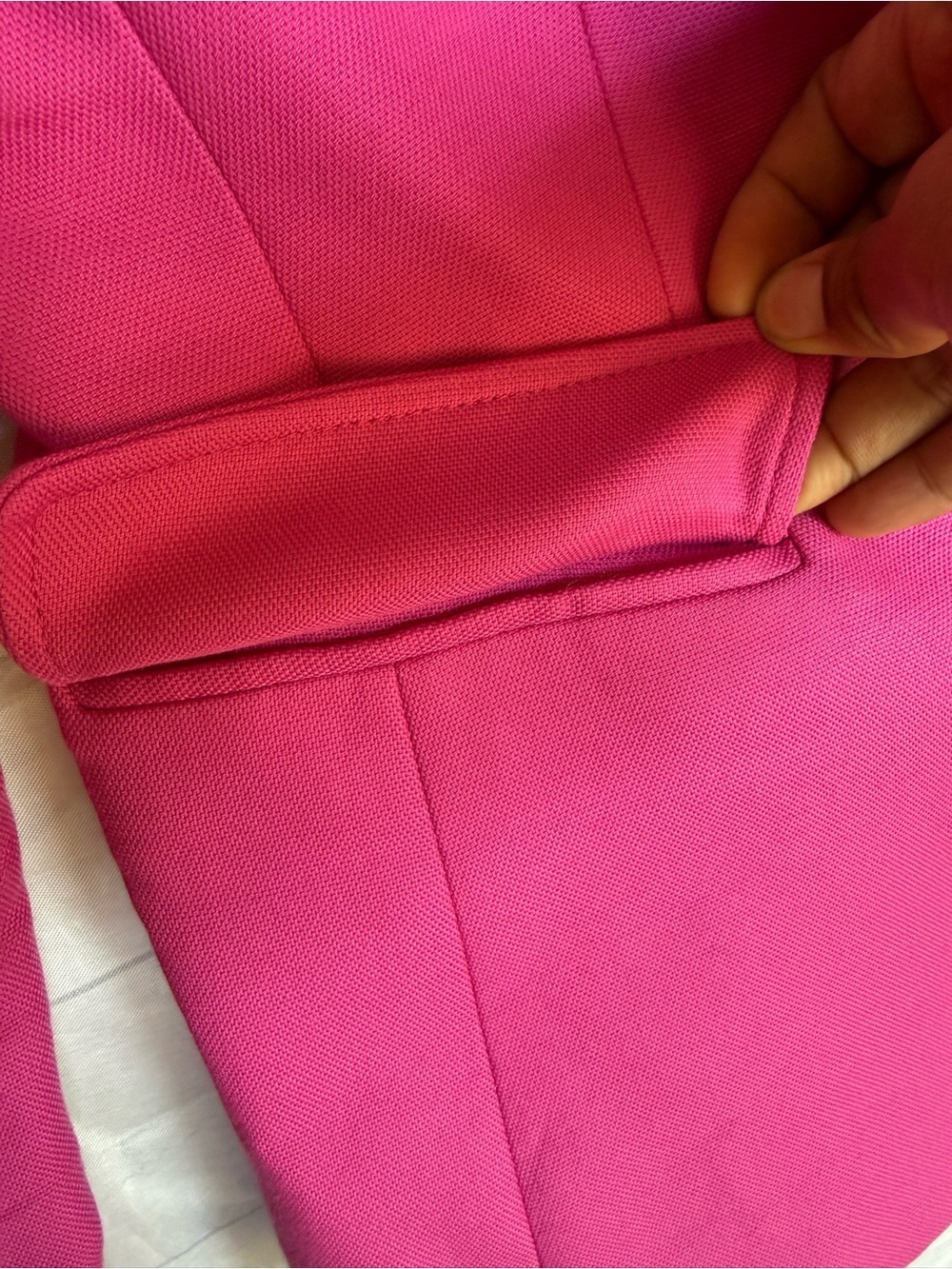Banana Republic pink blazer with gold button, striped interior lining Petite - Picture 5 of 16